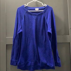 Super soft long thin blue sweatshirt